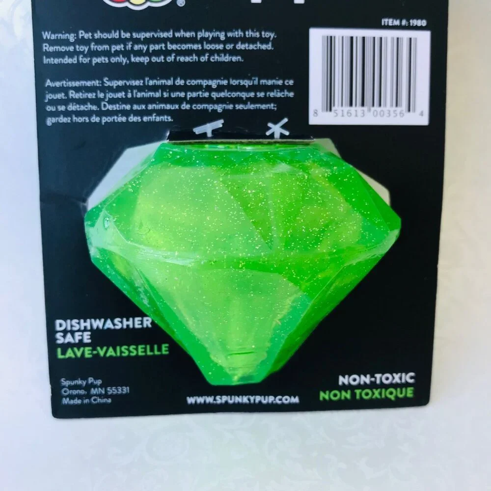 Spunky pup Squeaky Gems Green Crazy Bounce Floats Size : 3.0